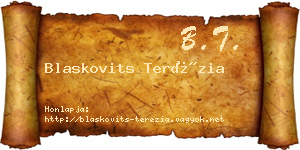 Blaskovits Terézia névjegykártya